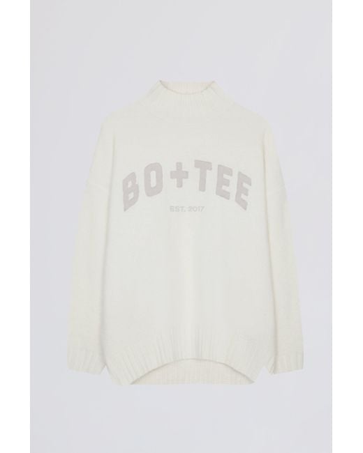 BO+TEE White Soft Knit Oversized Jumper