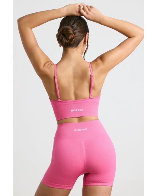 BO+TEE Pink Define Luxe High-Waist Mini Shorts