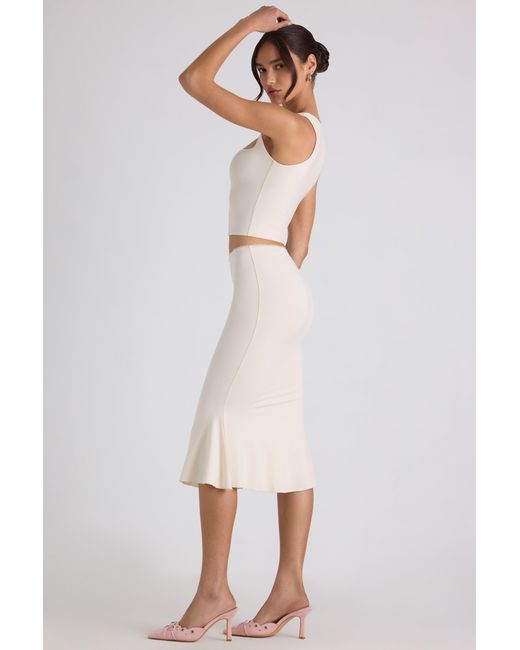 Oh Polly White Modal Bow-Detail Crop Top