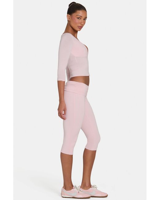 BO+TEE Pink Buttercloud Capri Leggings