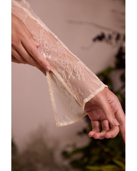 Oh Polly White Long Sleeve Lace Corset Mini Dress
