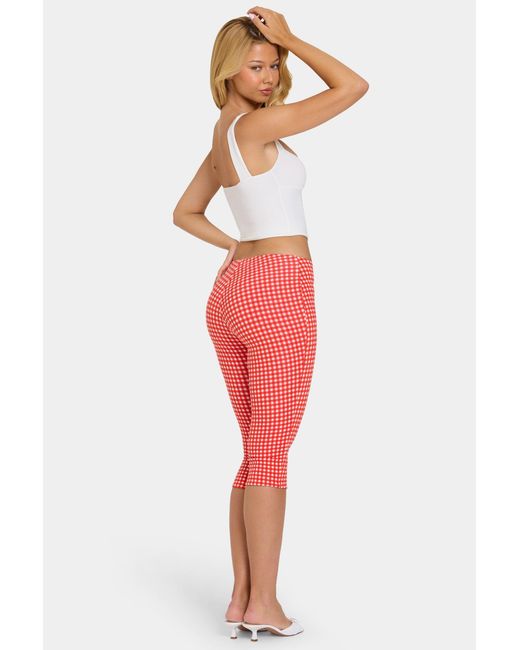 Oh Polly Red Modal Capri Leggings