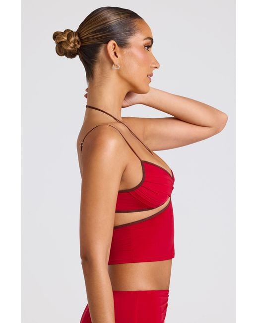 Oh Polly Red Contrast Binding Cami Top