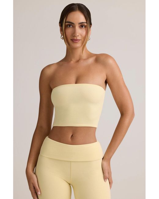 Oh Polly Yellow Modal Strapless Crop Top