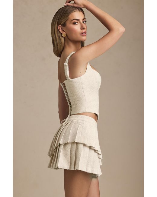 Oh Polly White Layered Pleated Low-Rise Mini Skirt