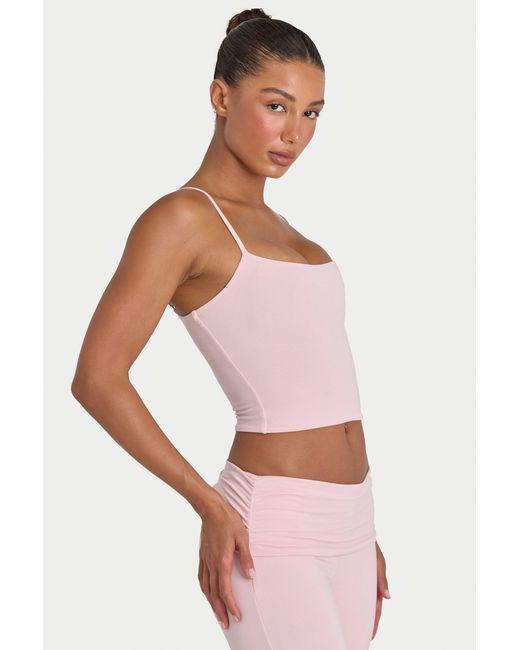 BO+TEE Pink Buttercloud Crop Tank Top