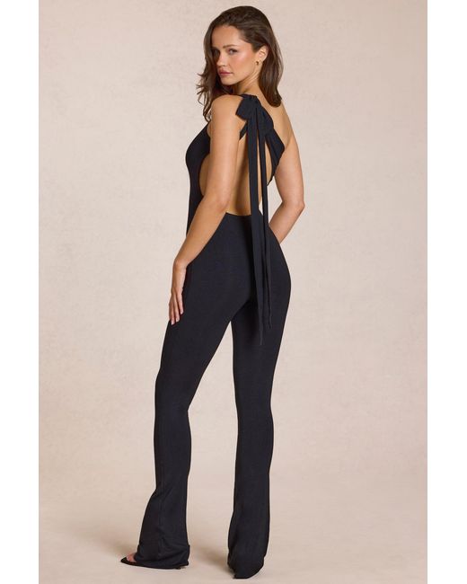 Oh Polly Black Modal One-Shoulder Jumpsuit