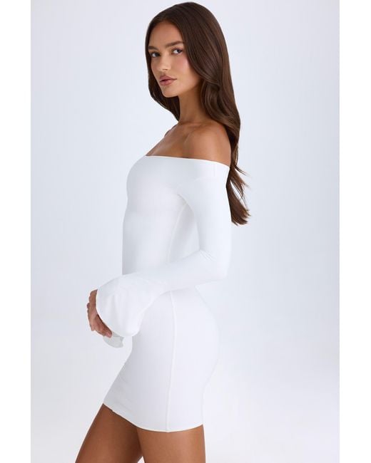Oh Polly White Off-Shoulder Cut-Out Mini Dress