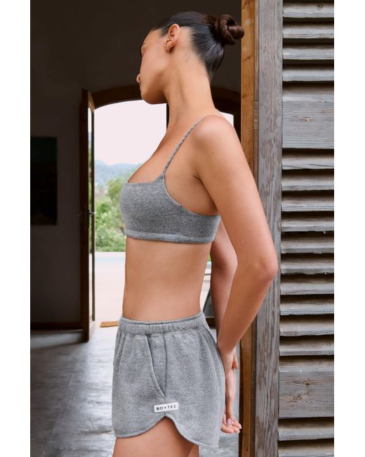 BO+TEE Gray Square-Neck Bralette