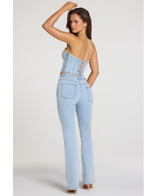 Oh Polly Blue Mid-Rise Bootcut Jeans