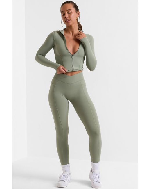 BO+TEE Green Soft Active Full-Length Leggings