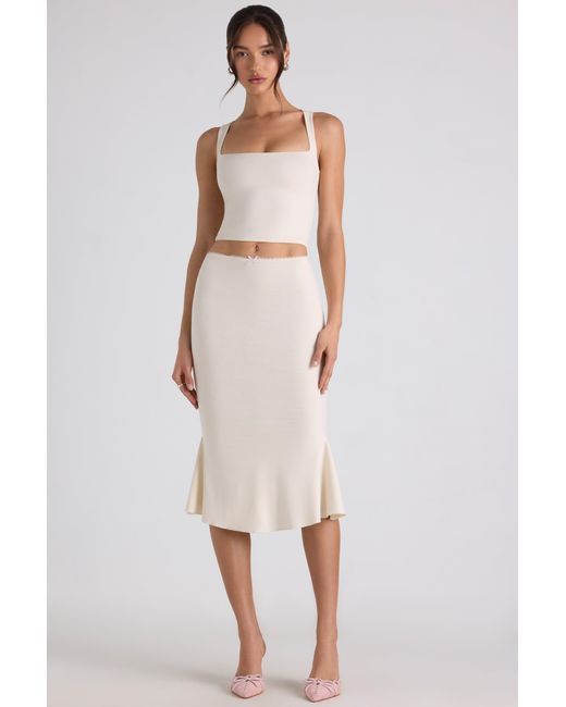Oh Polly White Modal Bow-Detail Crop Top