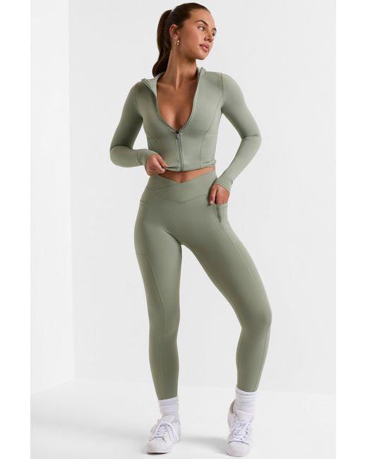 BO+TEE Green Soft Active Full-Length Leggings