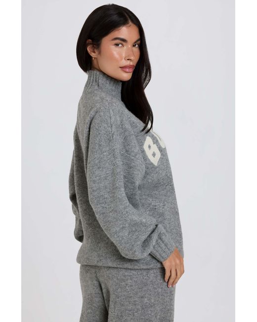 BO+TEE Gray Soft Knit Oversized Jumper