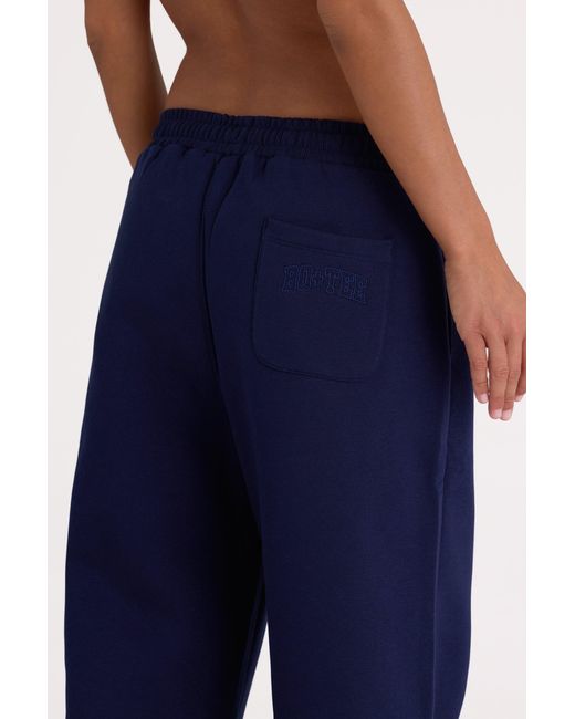 BO+TEE Blue Brushed Jersey Wide-Leg Joggers