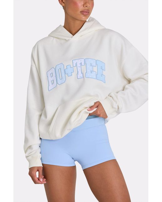 BO+TEE White Oversized Applique Hoodie