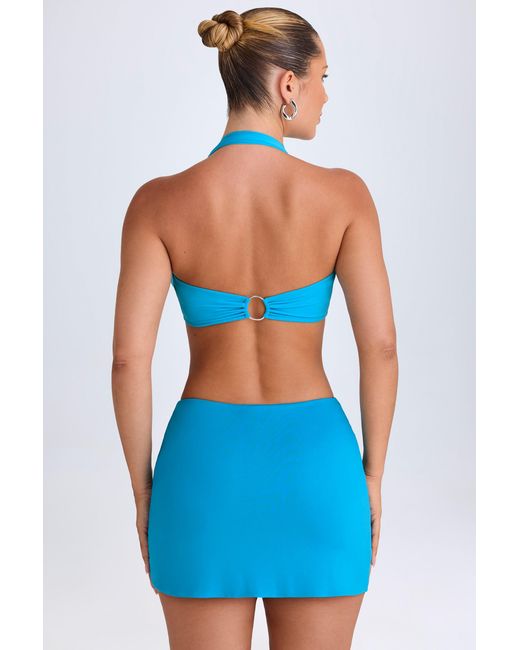 Oh Polly Blue Mid-Rise Micro Mini Skirt