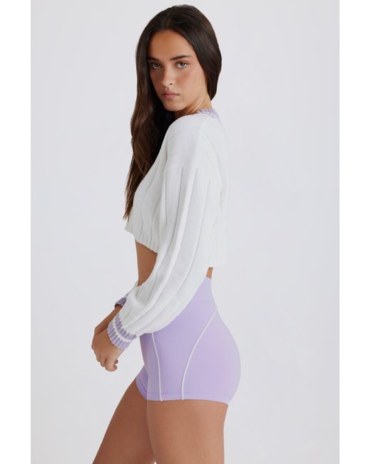 BO+TEE White Cable Knit Cotton Cropped Jumper