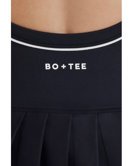 BO+TEE Black Soft Active Crossback Pleated Tennis Dress