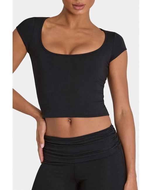 BO+TEE Black Buttercloud Crop Top