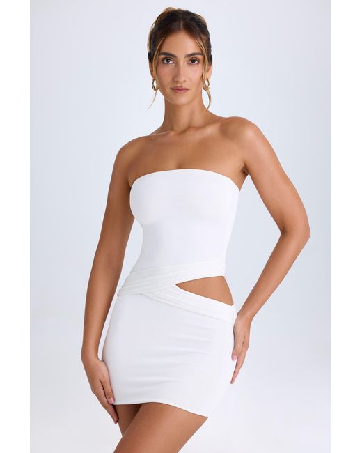 Oh Polly White Cut-Out Bandeau Mini Dress
