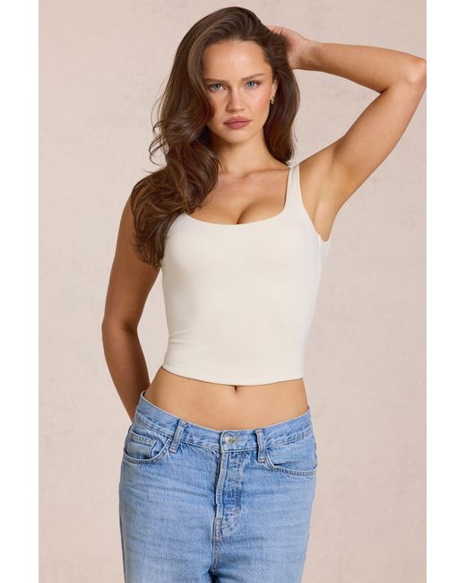 Oh Polly White Modal Tie-Back Top