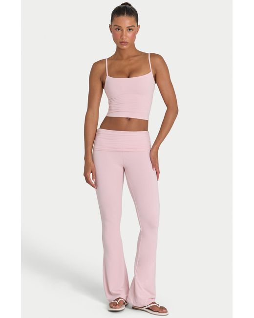 BO+TEE Pink Buttercloud Crop Tank Top