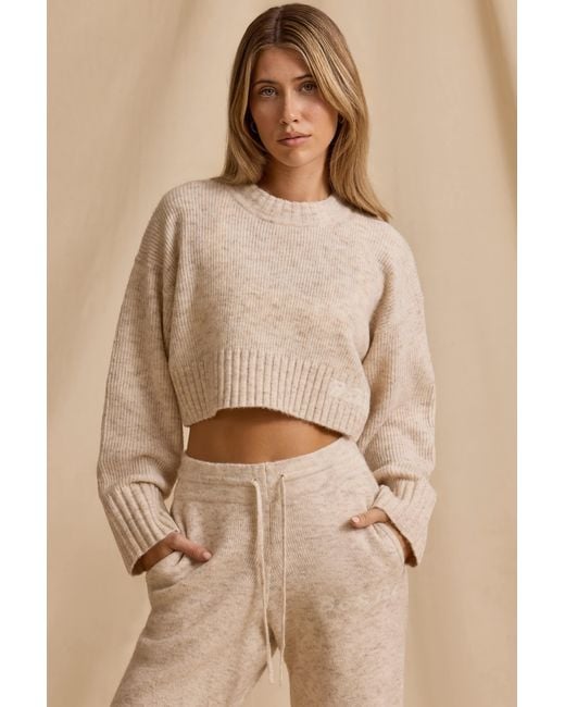 BO+TEE White Ribbed Knit Cropped Jumper