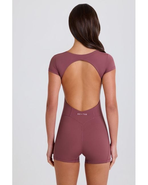 BO+TEE Purple Open-Back Unitard