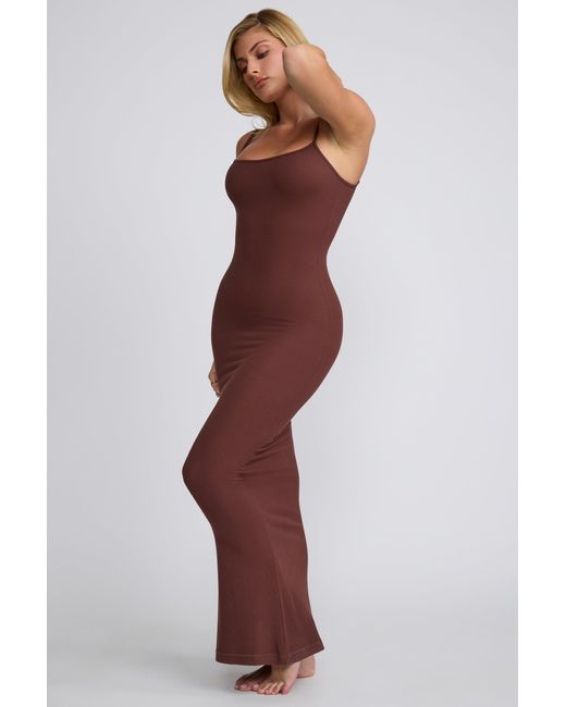 Oh Polly Brown Modal Scoop-Neck Maxi Dress