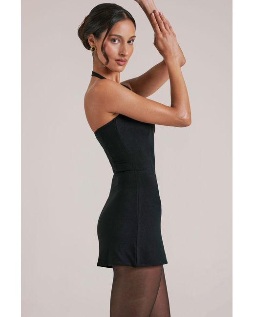 Oh Polly Black Mid Rise Bodycon Ultra Mini Skirt With Split