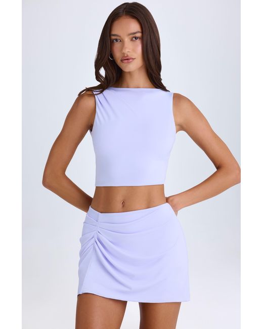 Oh Polly Purple Draped A-Line Mini Skirt