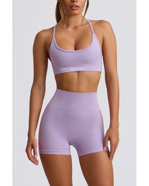 BO+TEE Purple Super Sculpt Seamless Mini Shorts