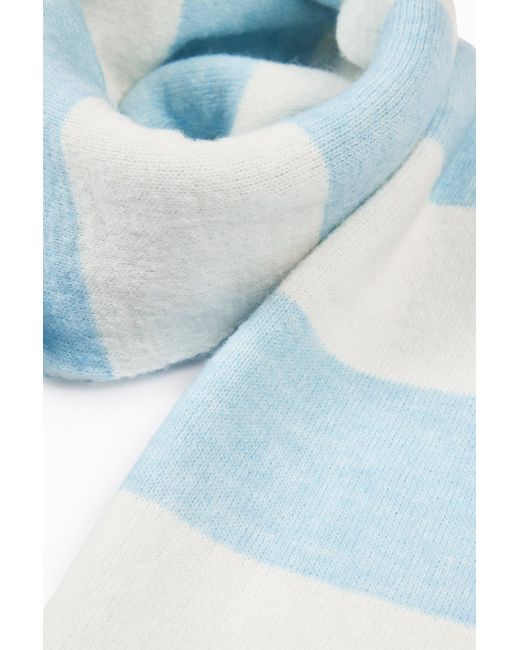 BO+TEE Blue Knit Striped Scarf