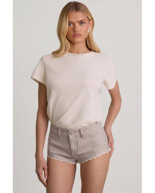 Oh Polly White Low-Rise Hot Pants