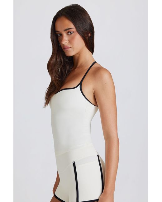 BO+TEE White Soft Active Cross-Back Tank Top