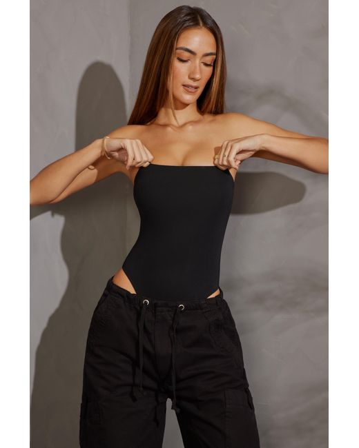 Oh Polly Black Bandeau Bodysuit