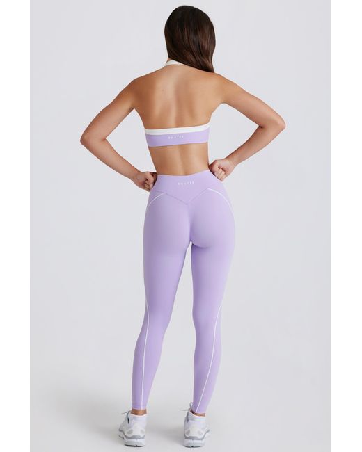 BO+TEE Purple Soft Active Twist-Front Leggings