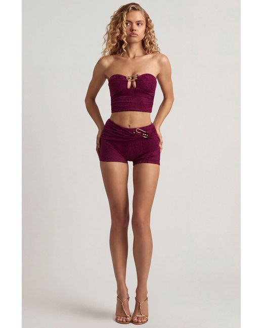 Oh Polly Purple Mid-Rise Shorts