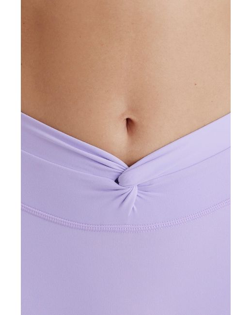 BO+TEE Purple Soft Active Twist-Front Mini Shorts
