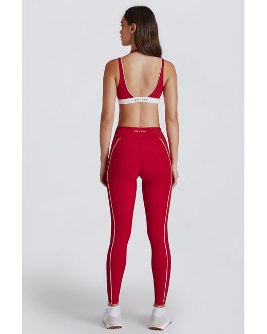 BO+TEE Red Soft Active Contrast Leggings