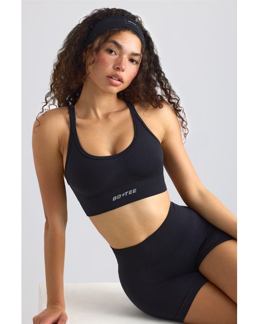 BO+TEE Black Strappy Define Luxe Sports Bra