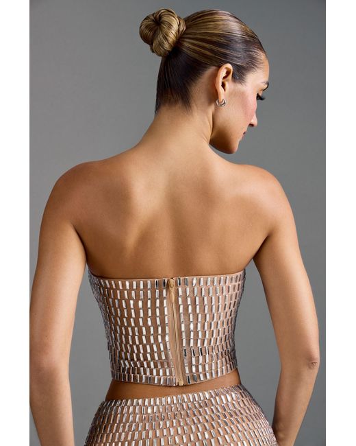 Oh Polly Natural Embellished Bandeau Top