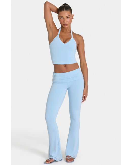 BO+TEE Blue Buttercloud Crop Tank Top