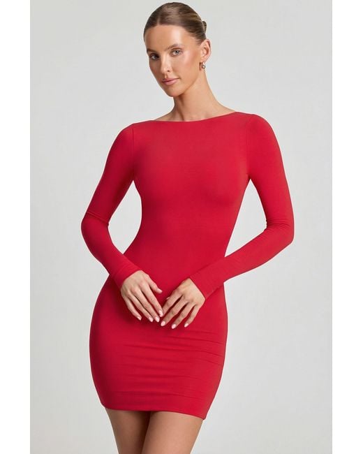 Oh Polly Red Open-Back Bodycon Mini Dress