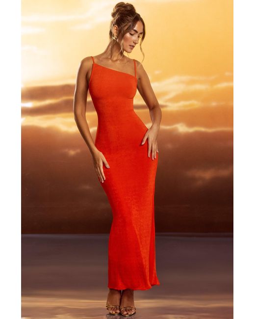Oh Polly Textured Jersey Open Back Maxi Dress