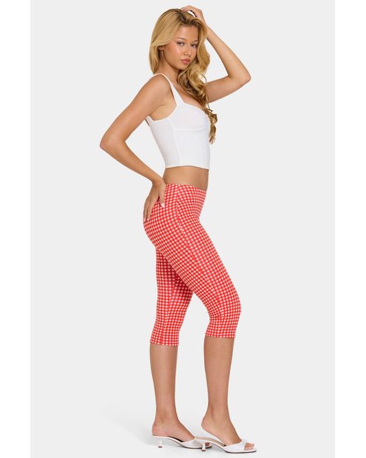 Oh Polly Red Modal Capri Leggings