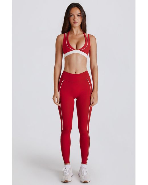 BO+TEE Red Soft Active Contrast Leggings
