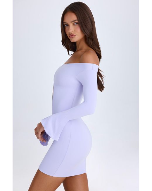 Oh Polly Purple Off-Shoulder Cut-Out Mini Dress