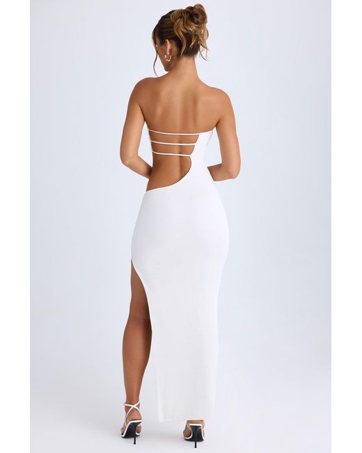 Oh Polly White Cut-Out Bandeau Maxi Dress